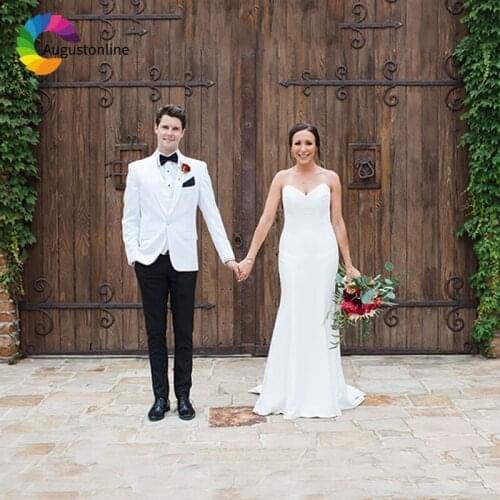 White Wedding Men Suits Tuxedos Groom Wear 3 Pieces (Jacket+Pants+Vest) Slim Fit Bridegroom Prom Suits Best Man Terno Masculino