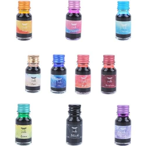 High Quality 1 Bottle Pure Colorful 10ml Fountain Pen Ink Non-carbon Refilling Inks Student Stationery School Office Supplies
