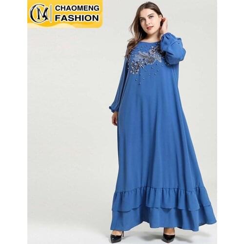 Dubai Abaya Embroidered Fashion Plus Size Hijab Dress Turkey Kaftan Islam Clothing Muslim For Women Vestidos Arabic Maxi Robe