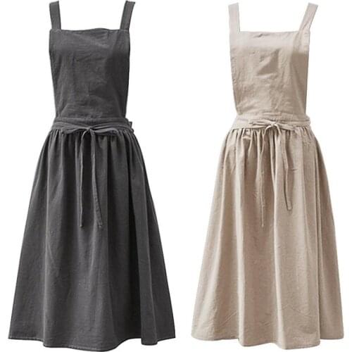 Apron Literary Cotton and Linen Kitchen Florist Bakery Bakery Barista Work Clothes