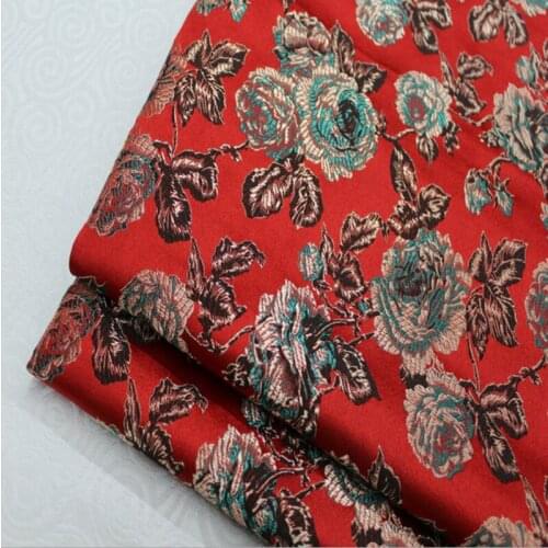 HLQON 75cm width satin yarn dyed brocade fabric for patchwork felt tissue telas cheongsam dress children cloth coat bed sheet