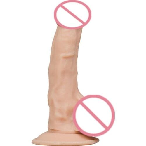 18.4*4.5cm Artificial Realistic Dildos Skin Feeling Flexible Penis With Strong Suction Cup Dildos Cock Adult Sex Toys For Women