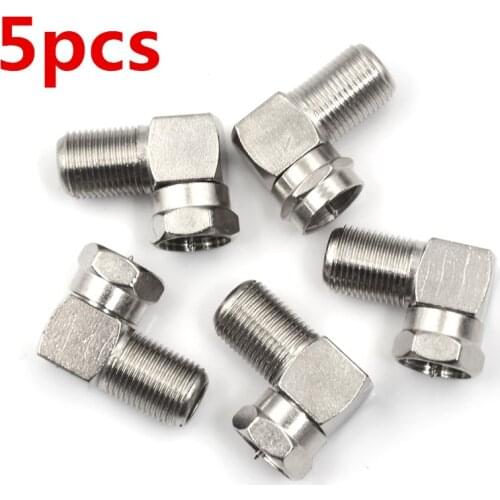5pcs 90 Degree Right Angle Coaxial Connector Waterproof Connection F Male To F Female Adapter Connector RG6, RG59