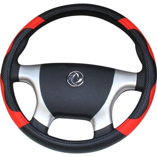 KKYSYELVA Leather Steering Wheel Covers for Car Bus Truck 36 38 40 42 45 47 50cm Diameter Auto Steering-wheel cover