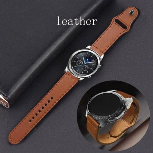 Leather watchband 22mm 20mm galaxy watch active ремешок 42mm 46mm Sport For gear s3 frontier For amazfit bip ремешок