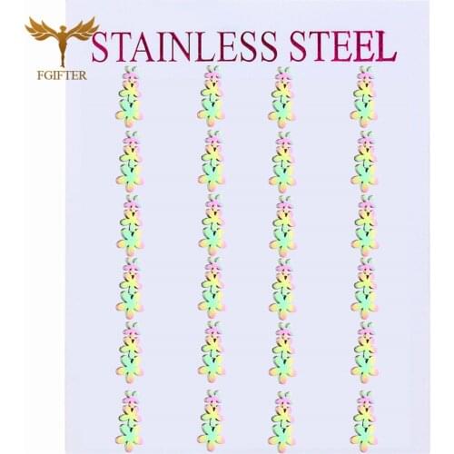 Sweet Girls Flower Stud Earrings For Women Ear Piecing Rings Fashion Stainless Steel Jewelry Wholesale 12 Pairs