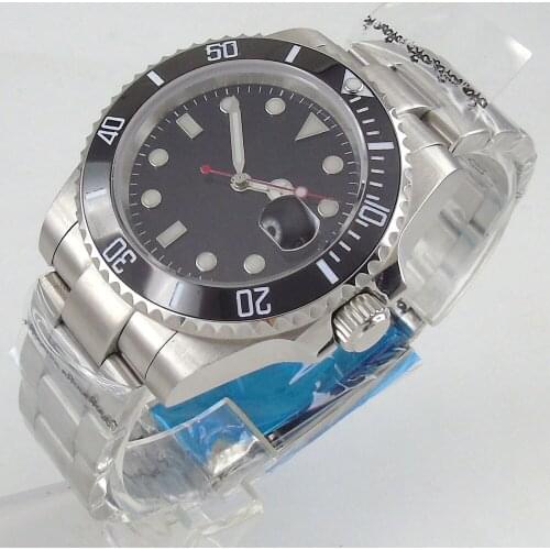 40mm black Dial Sapphire Glass Ceramic Bezel MIYOTA 8215 Automatic NH35A Movement Mens Watch