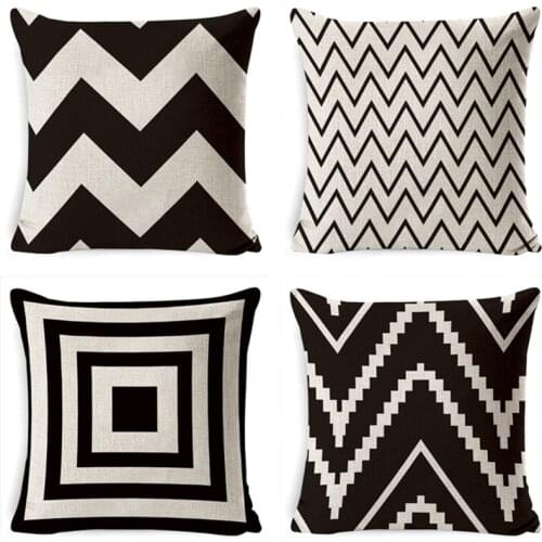GY0585-2 Geometric Linen Cotton Cushion Case (No filling)Polyester Home Decor Bedroom Decorative Sofa Car Throw Pillows