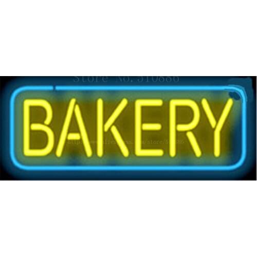 Custom Bakery Coffee Neon Sign Real Glass Tube Light Lamp Wall Mountabl Decorative Decor Bar Beer BULBS Shop Store Signs 17"x14"