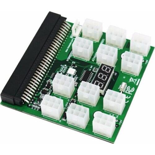 PCIE 12V 64 Pin to 12x 6 Pin Power Supply Server Adapter Breakout Board for HP 1200W 750W PSU Server GPU For BTC Mining