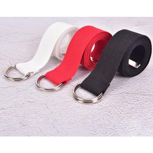 Tactical Canvas Men Belt High Quality Unisex Double Ring Buckle Waistband Casual Canvas Female Belt Fabric For Jeans