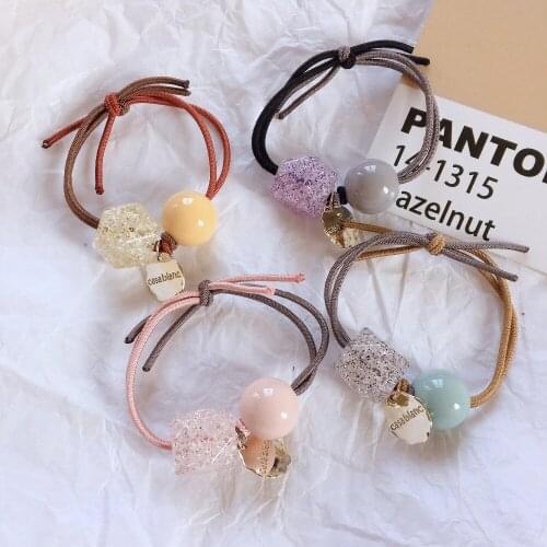 Luxurious Cute stars colorful beads Elastic Hair bands Women Girls Sweet HandBand Hair Ponytail Rope Hairband hair Accessories