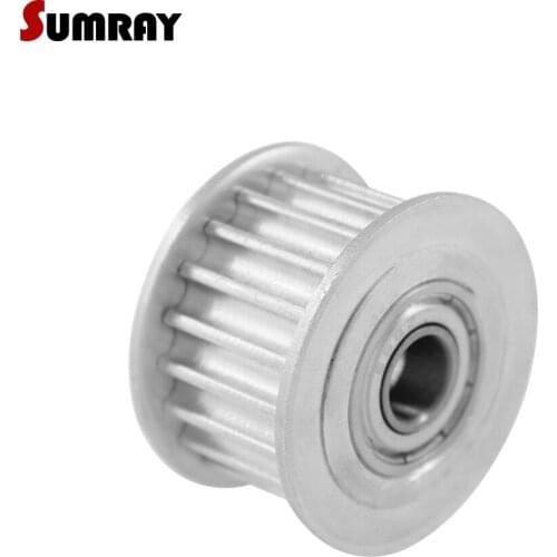 SUMRAY Idler Pulley 5M 18T With Teeth Tension Belt Idler Pulley Bore 5/6/8/10/12/15mm Width 16/21mm Bearing Stepper Pulley