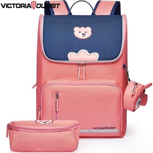 VICTORIATOURIST School Bags Childrens Backpacks Kids school backpack for Girls Boys in Grade 1 to 3 New Style Cartoon 3 Colors