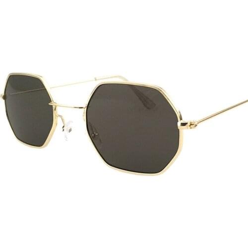 Metal Frame Polygon Sun Glasses Vintage Luxury Eyeglasses For Women Men Travel Gafas Eyewear Vintage Sunglasses Shades
