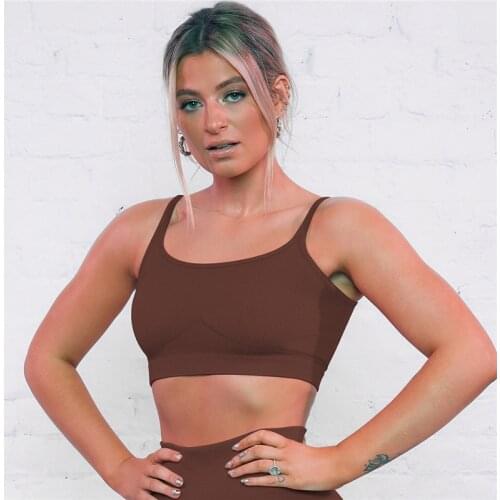 Sports Bra Women Seamless Yoga Bras Fitness Women Clothes Ribbed Workout Tops Thin Strap Sports Bra Underwear Women