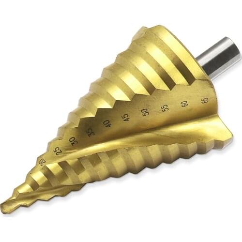 6-65mm/6-60mm HSS Round Shank Step Drill Bit Spiral Metal Woodworking Step Drill Bit Hole Drill Carpentry Wood Tools