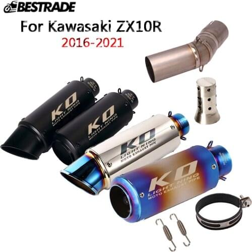 Exhaust System For Kawasaki ZX10R 2016-2021 Motorcycle Exhaust Tips Muffler Silencer Pipe 51mm Connect Middle Link Connect Tube
