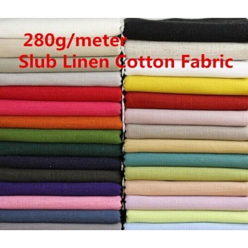 High Slub Linen Cotton Fabric Organic Flax Cloth Dressmaking Background Curtain Fabric Home Cushion Pillow Covers Decorations