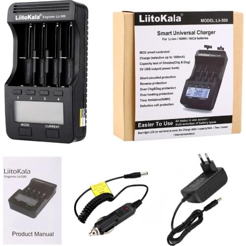 Liitokala lii-600 lii-500 lii-500S LCD 3.7V 1.2V 18650 26650 21700 Battery Charger,Test the battery capacity Touch control