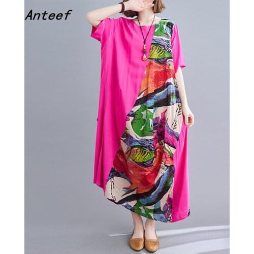 Short sleeve plus size cotton linen vintage dresses for women casual loose long woman summer dress elegant clothes 2021 sundress