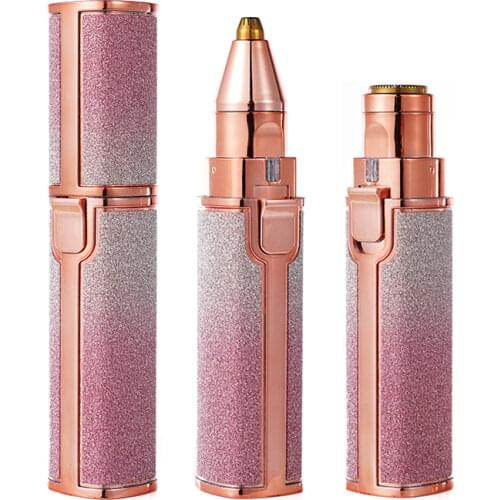 2 In 1 Electric Eyebrow Trimmer Women Painless Epilator Depilator Hair Shaver Mini Lady Razor Portable Facial Body Hair Removal