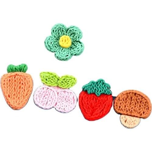 10pcs Resin Strawberry Cherry Flower Decoration Crafts Flatback Cabochon Embellishments For Scrapbooking Kawaii Diy Accessories