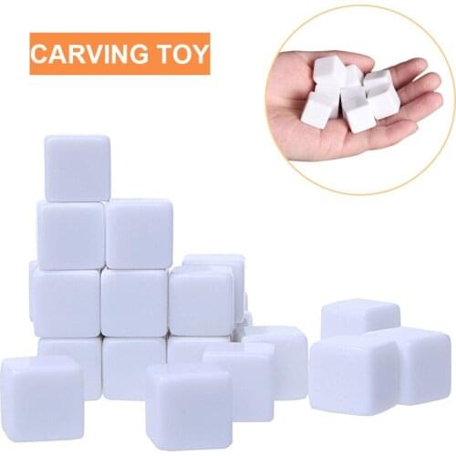 20PCS Unfinished White Blank Dice DIY Teaching Props Game Accessories Mathematical Tools For Party Playing Game Dices