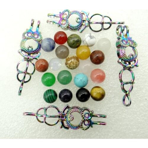 2020 Natural Stone Quartz Crystal Unakite Opal Lucky beads Titanium owl Pendant for Diy Jewelry Making necklace woman man 1PC