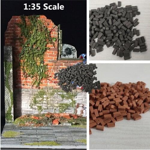 250Pcs/Set 1:35 Scale Mini Bricks Model Antique Micro Landscape Decorative Bricks DIY Building Decor