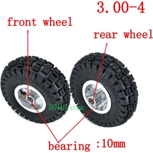 3.00-4 Electric Scooter Front Wheel with tyre Alloy Rim hub and inner tube wheels Gas scooter bike motorcycle
