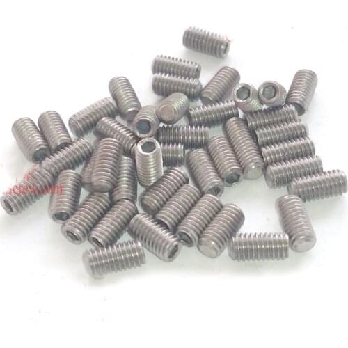 4Pcs M3x(3/4/5/6/8/10/12/14/16mm Length) Ti GR2 Titanium Grub Screw Allen Flat end Head Screws Tight Machine Bolts High Quality