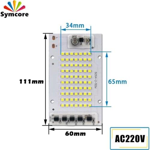 50W SMD LED Chip AC220V Smart IC LED Chip Bulb Light For Outdoor FloodLight Pure White / Warm White