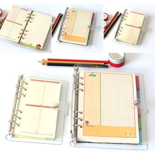 A5/A6/A7 PVC Notebook Notepad Sheet Shell Cover File Folder 6 Holes Binder DIY