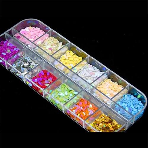 Rhinestones Beads Mini Horse Eye Flat Oval Sequins for Nail Art DIY Accessories Rainbow Color Paillettes Nail Craft Decorations