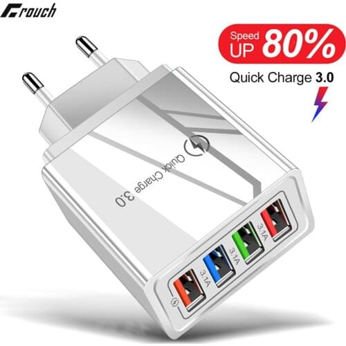 Crouch Quick Charge 3.0 for Phone Adapter for iPhone Tablet Portable Wall Mobile Charger Fast Charger for Xiaomi USB Charger