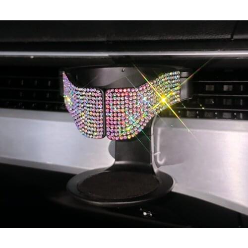 Crystal Rhinestone Bling Car Cup Holder, Vehicle Door Cup Holder Adjustable Folding Drink Holder for Truck Interior Soda Cans