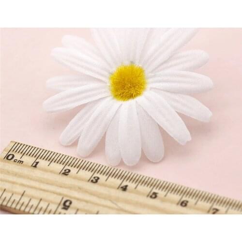 Cheap Daisy Mini Artificial Silk white chrysanthemum Flowers Heads DIY Wedding Decorative flowers fake flowers bulk 10PCS 6cm