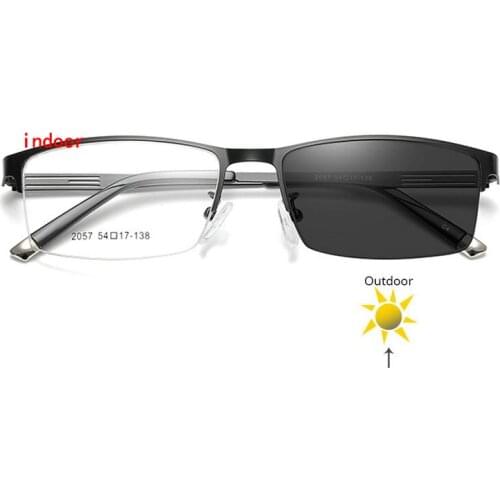 Diopter Photochromic Finished Myopia Glasses Photosensitive Chameleon Anti-glare Change Color Lens Prescription Glasses FML