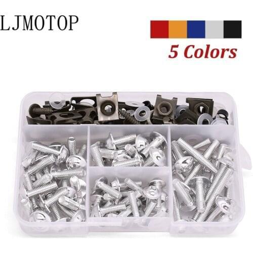 For Suzuki GSXR400 GT 550 250 RG500 RGV250 VS VZ 800 SV650 175pcs Motorcycle Fairing Body Bolts Kit Fastener Clips Screw Nuts M6