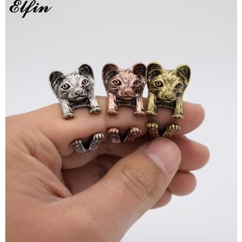 Elfin Wholesale Vintage Adjustable Papillon Ring Men Fashionable Cute Jewellery Rings For Women Anillos Mujer Warcraft