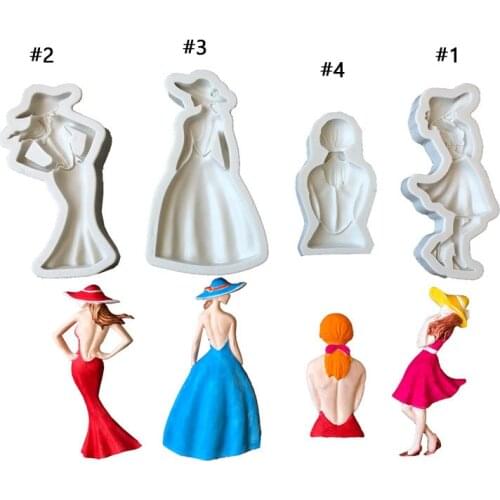 Cake mold decoration beautiful girl modeling silicone mold fondant DIY soft pottery clay modeling tools kitchen supplies