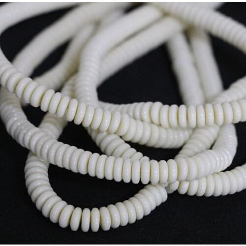 Hot sale white resin beeswax 6X2mm 8X2mm abacus rondelle loose spacers accessories beads for jewelry making 15inch B97