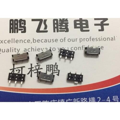 5PCS/lot Imported U.S. C&k AYZ0102AGRL micro patch toggle switch 3 feet 2 gears horizontal side dial sliding