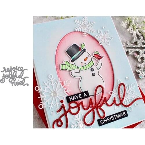 Metal cutting dies joyful rejoice noel words cut die mold Scrapbook cards making paper craft knife mould dies new 2019 diecuts