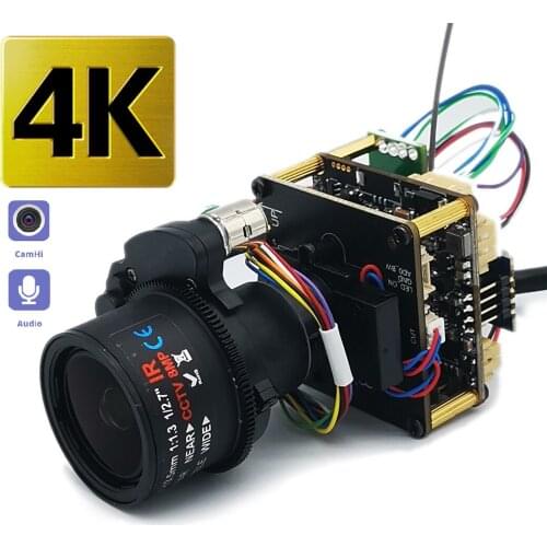 5X 4K 8mp Ip Camera Module, Sony IMX415 Starlight Sensor, Motorized 2.7-13.5mm Optical Zoom Auto Focus,SD Card Slot Camhipro APP