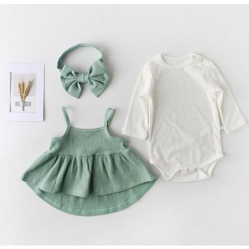 0-24M Newborn Kid Baby Girls Clothes set Long Sleeve Romper Bodysuit Top Dress set Elegant Cute Sweet Princess Outfit