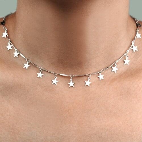 3PC Set 2021 simple new style five-pointed star necklace/earring/Bracelet set charm women silver plated lover Day gift jewelry