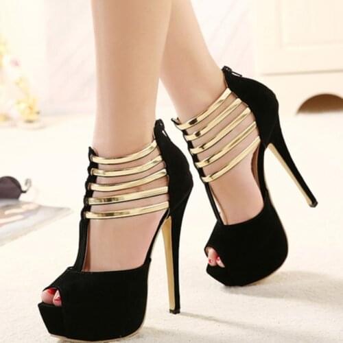 Sexy High Heels Women Shoes Platform Peep Toe Wedding Shoes Women Pumps Black Red Shoes Woman High Heel Shoes