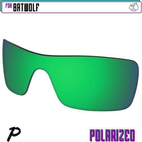 EZReplace Polarized Replacement Lenses for - Oakley Batwolf Sunglasses - Green Mirror